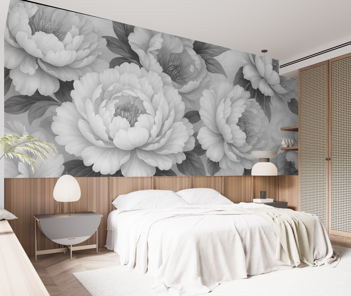 Fototapeta Czarno-białe wciąż piwonie.