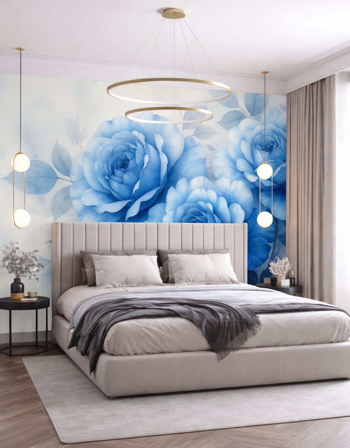 Fototapeta Niebieskie kwiaty róży.