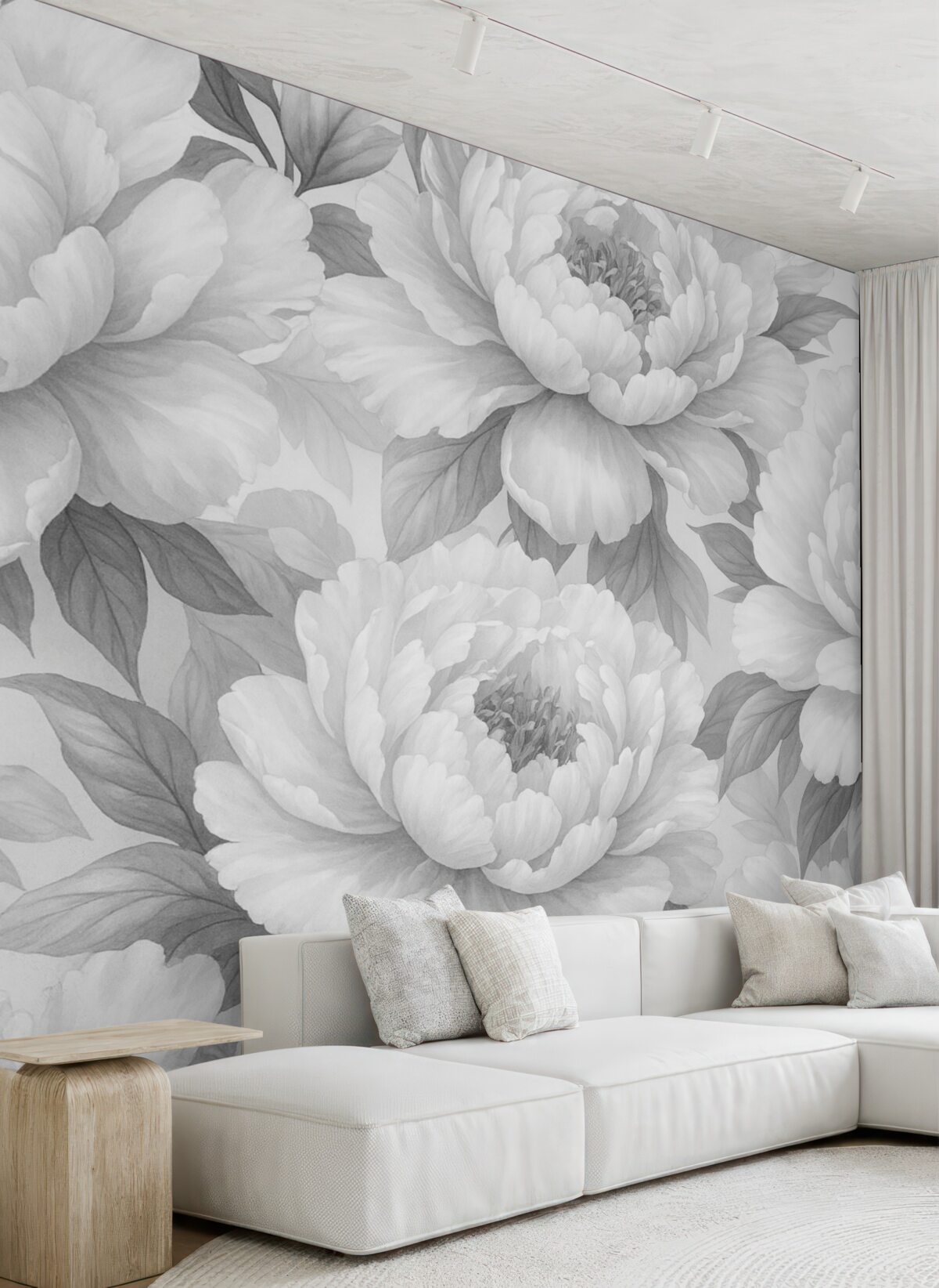 Fototapeta Czarno-białe peonie.