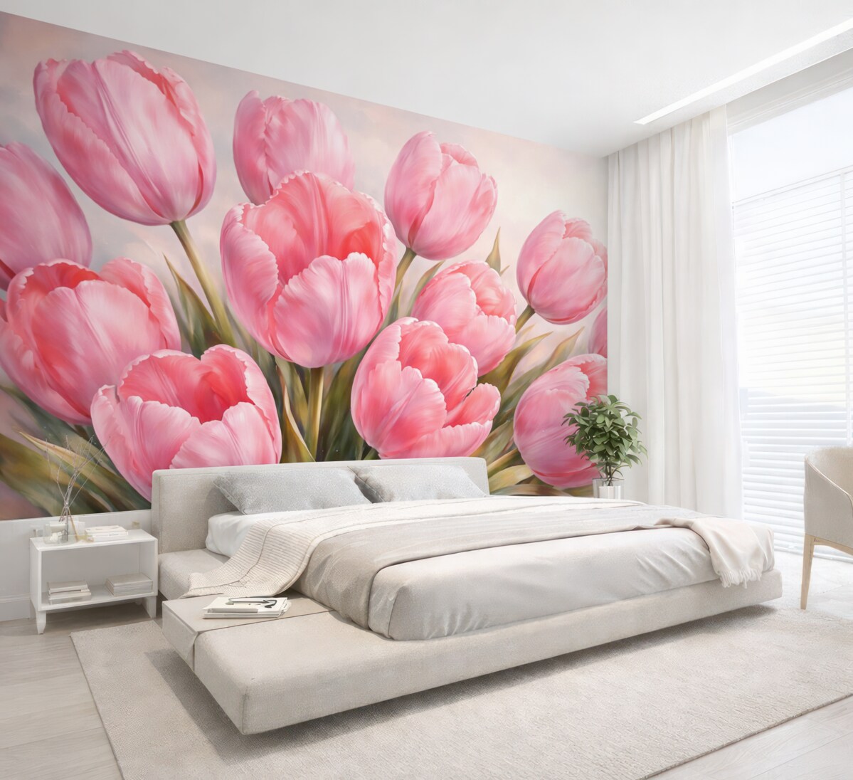 Fototapeta Subtelne różowe tulipany.