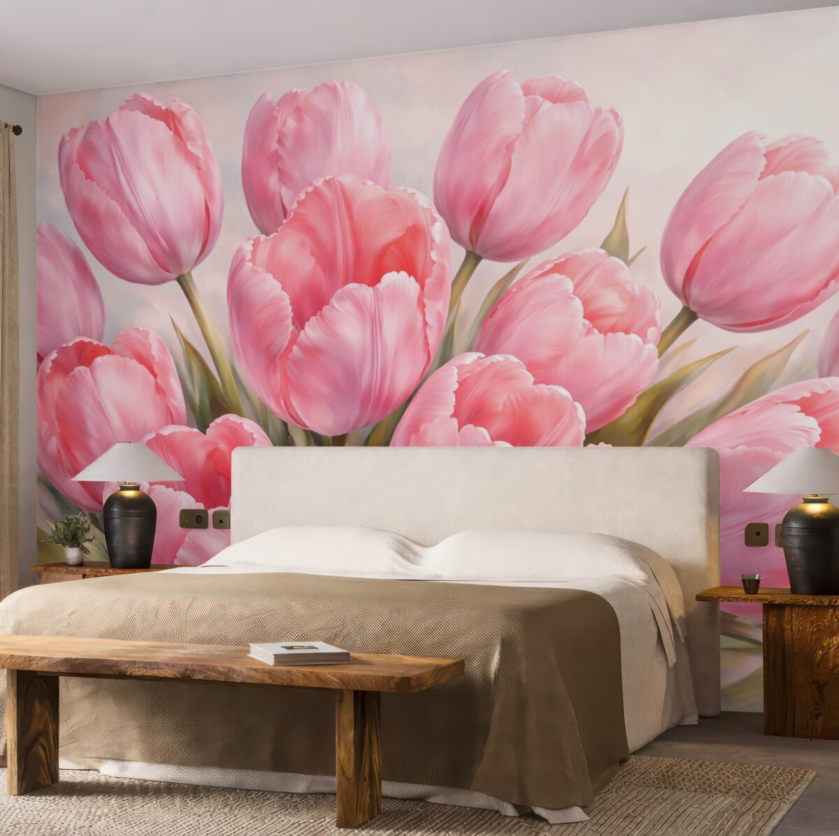 Fototapeta Subtelne różowe tulipany.