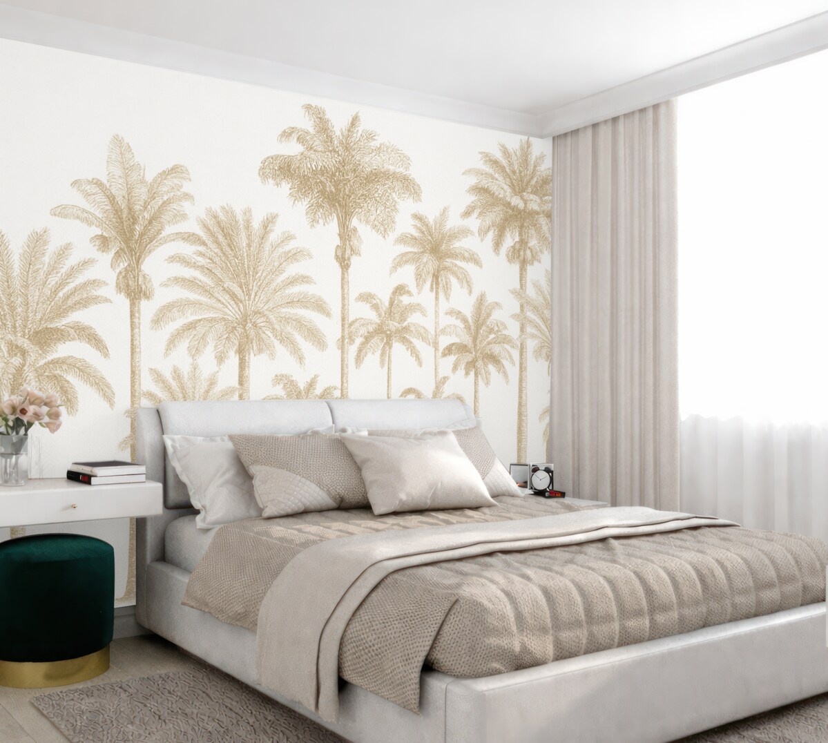 Fototapeta Minimalna enklawa tropikalnych palmy.