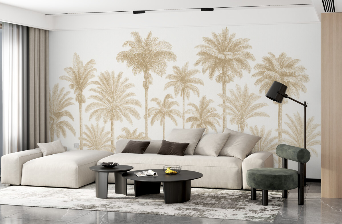 Fototapeta Minimalna enklawa tropikalnych palmy.