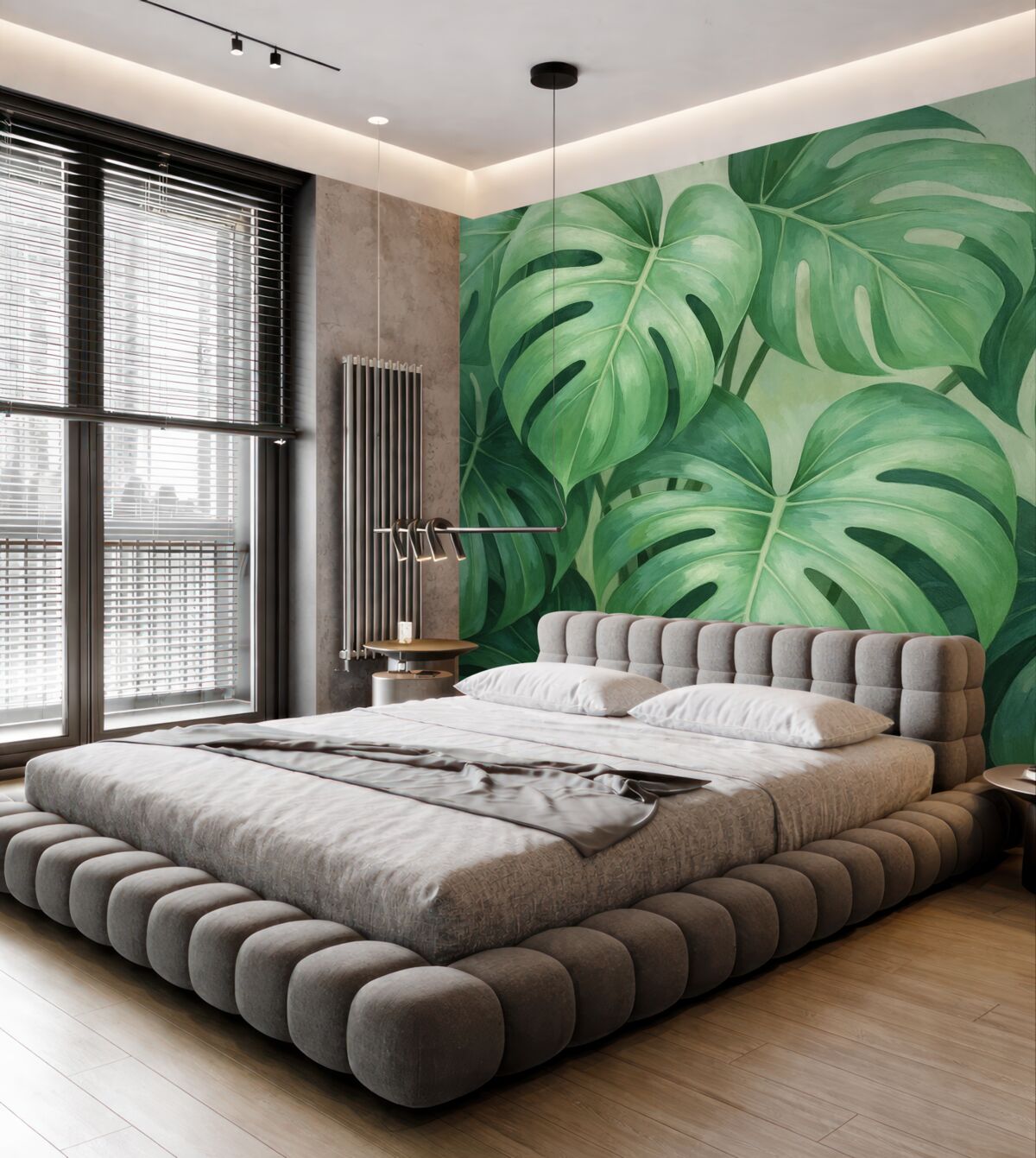 Fototapeta Duże zielone liście tropikalnej monstery.