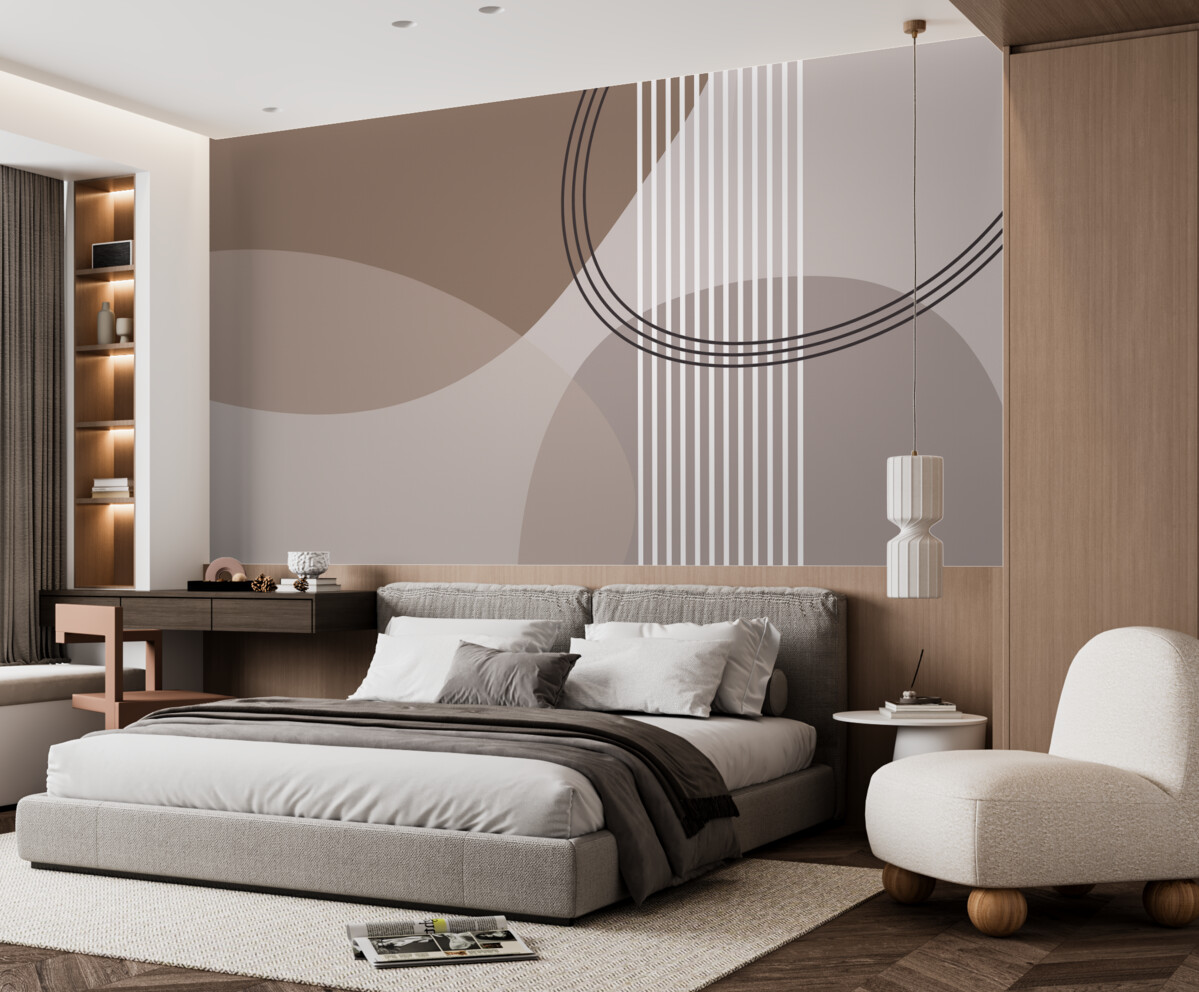 Fototapeta Linia abstrakcji geometrycznej oraz okrągowy minimalizm w nowoczesnym stylu.