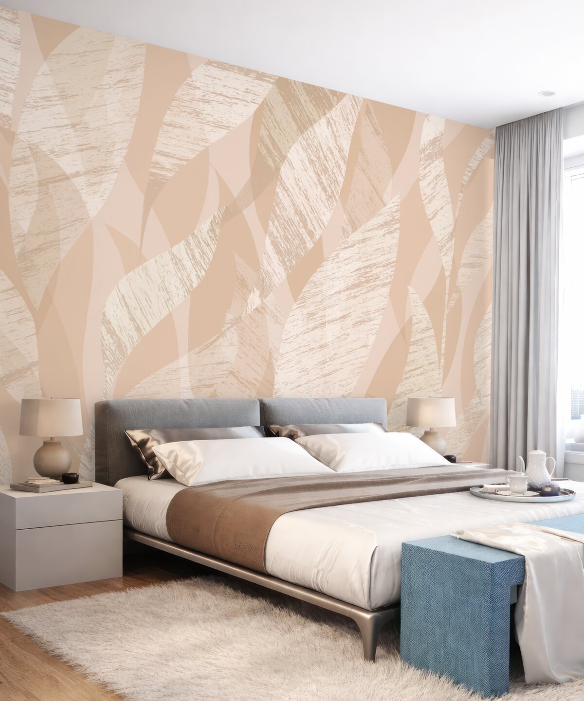 Fototapeta Liście grunge w odcieniu brzoskwiniowym.