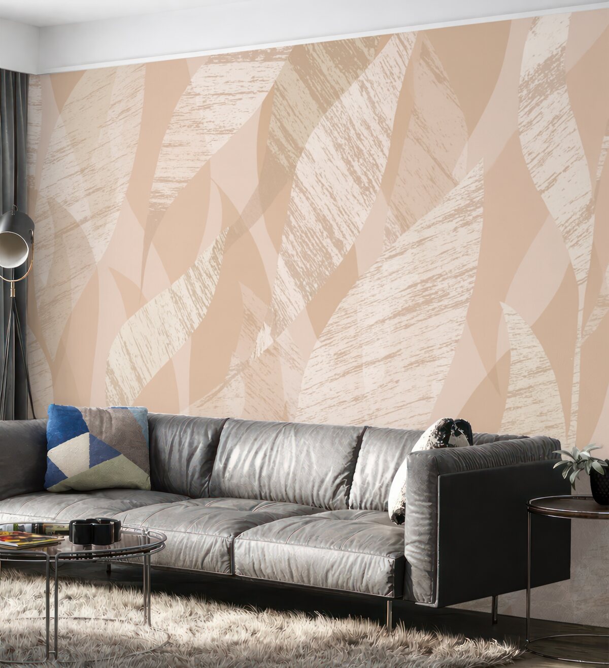 Fototapeta Liście grunge w odcieniu brzoskwiniowym.