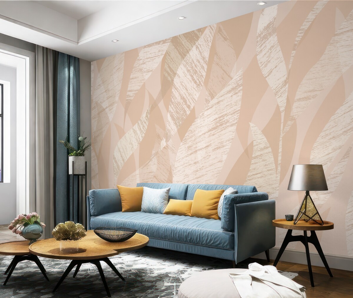 Fototapeta Liście grunge w odcieniu brzoskwiniowym.