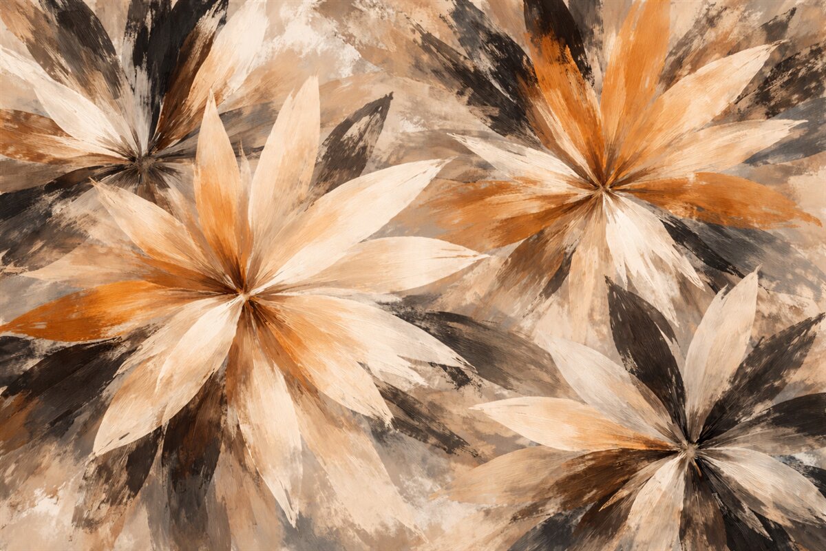 Fototapeta Abstrakcyjne liście w kolorze beżowym.