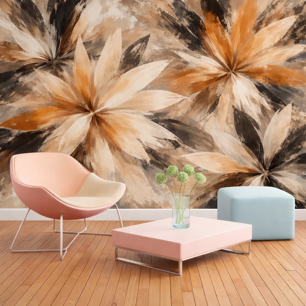 Fototapeta Abstrakcyjne liście w kolorze beżowym.