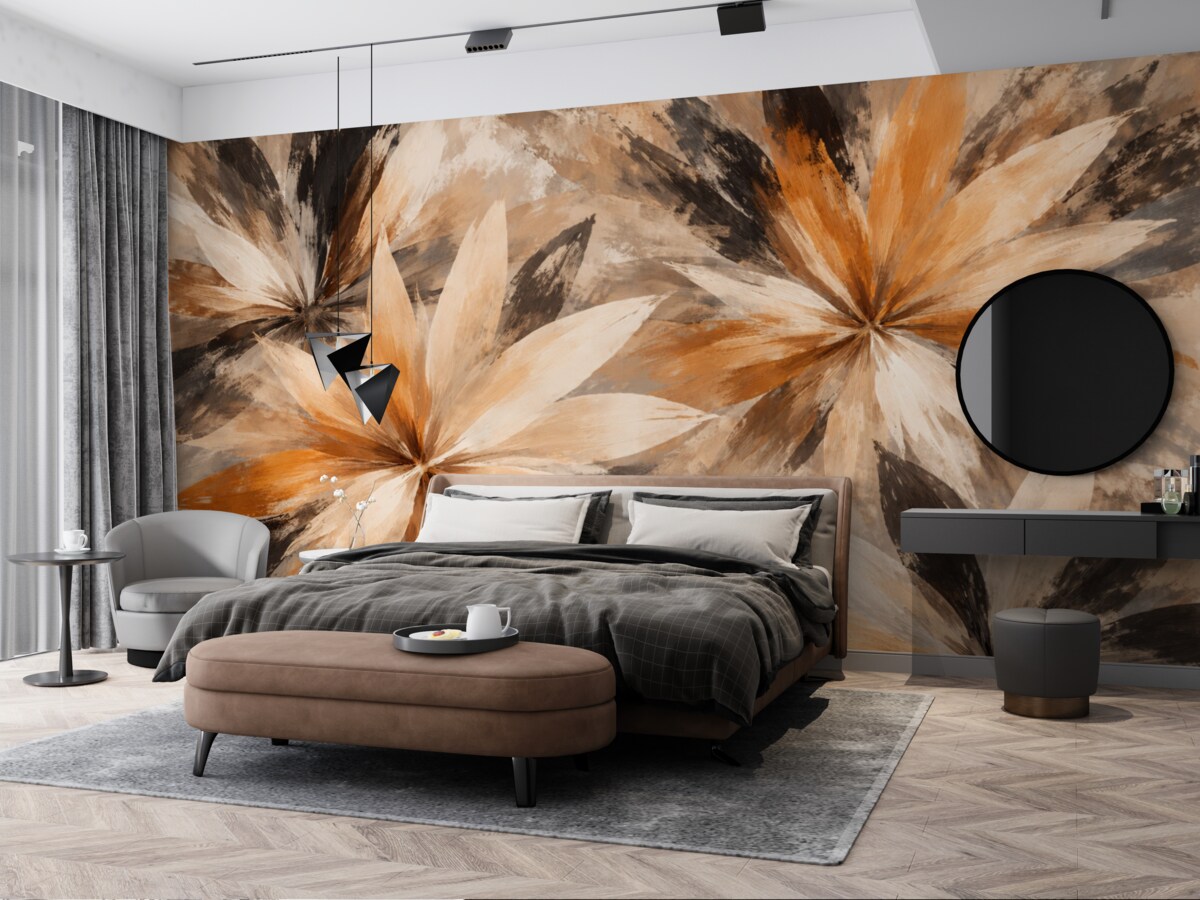 Fototapeta Abstrakcyjne liście w kolorze beżowym.