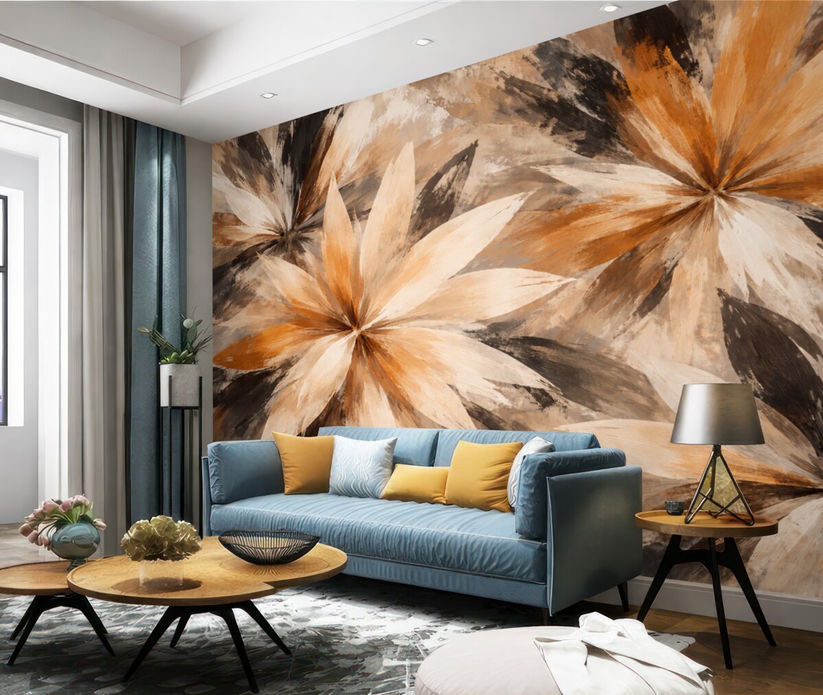 Fototapeta Abstrakcyjne liście w kolorze beżowym.