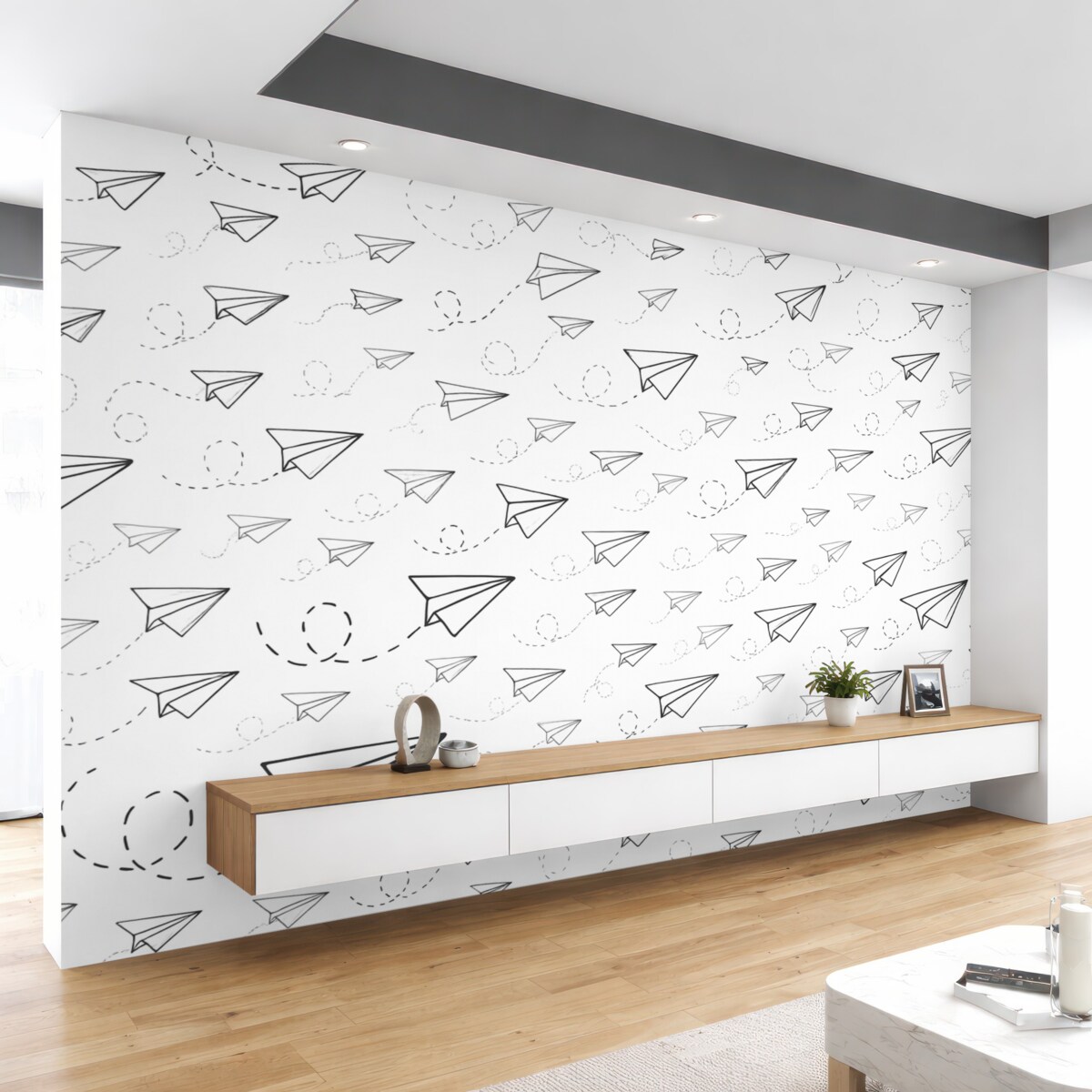 Fototapeta Papierowe samoloty w skandynawskim stylu.