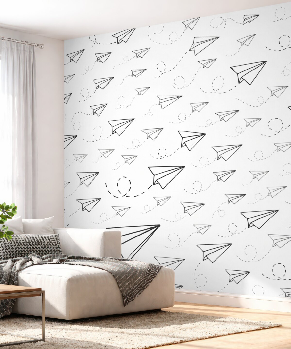 Fototapeta Papierowe samoloty w skandynawskim stylu.