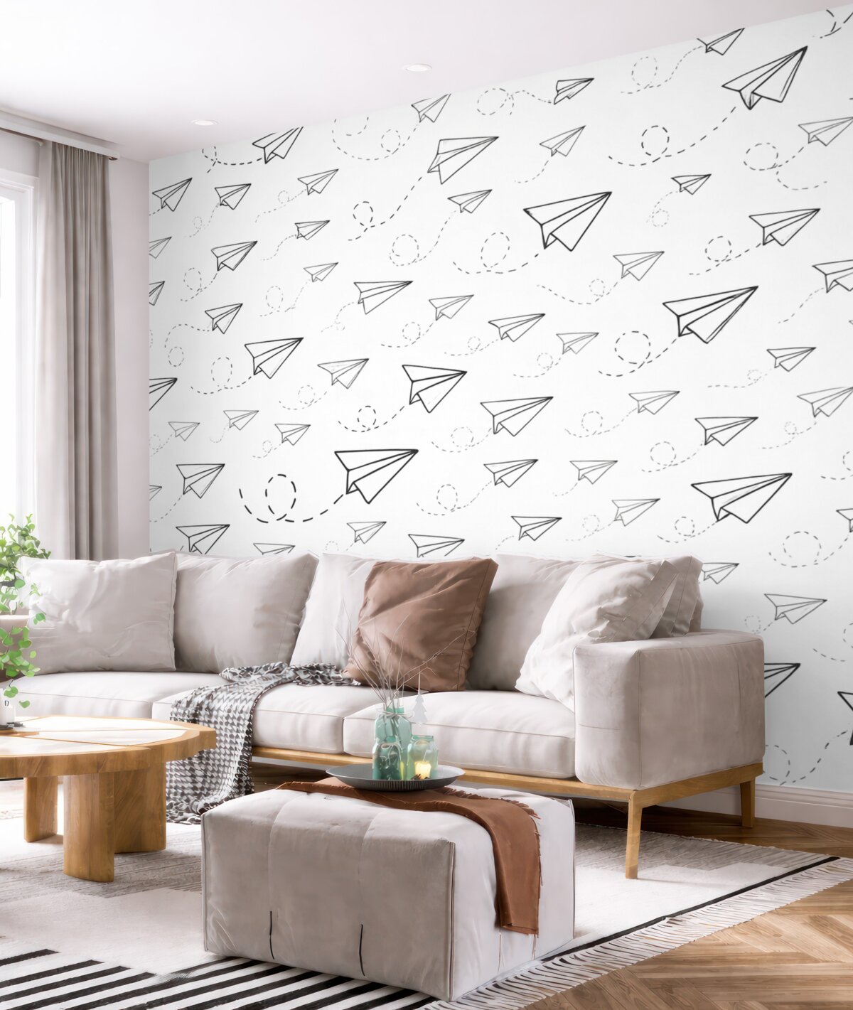 Fototapeta Papierowe samoloty w skandynawskim stylu.