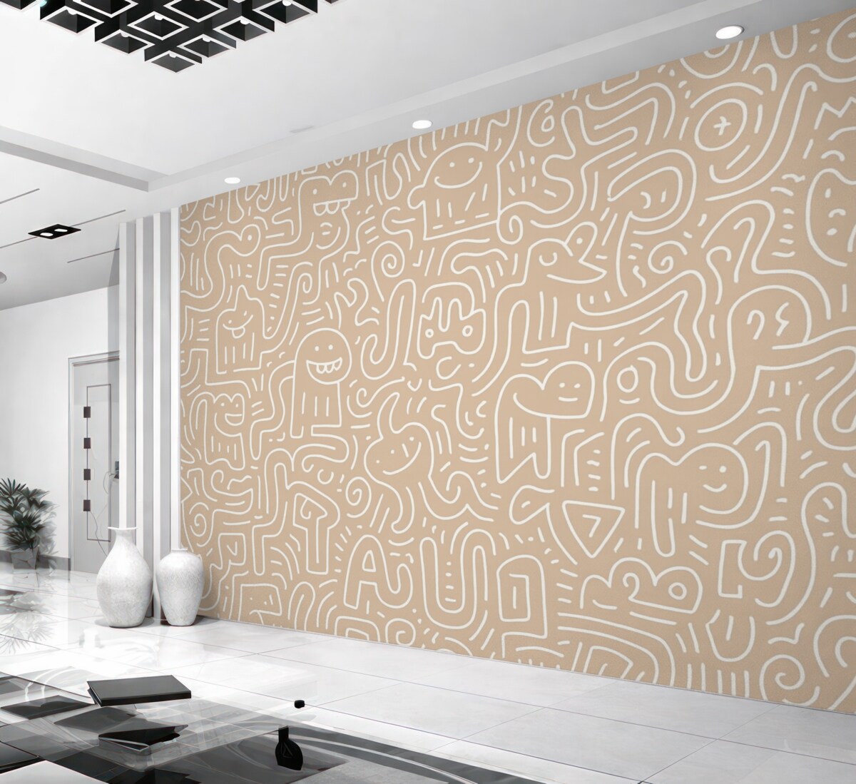 Fototapeta Stylowe malowidła ścienne dla dzieci.