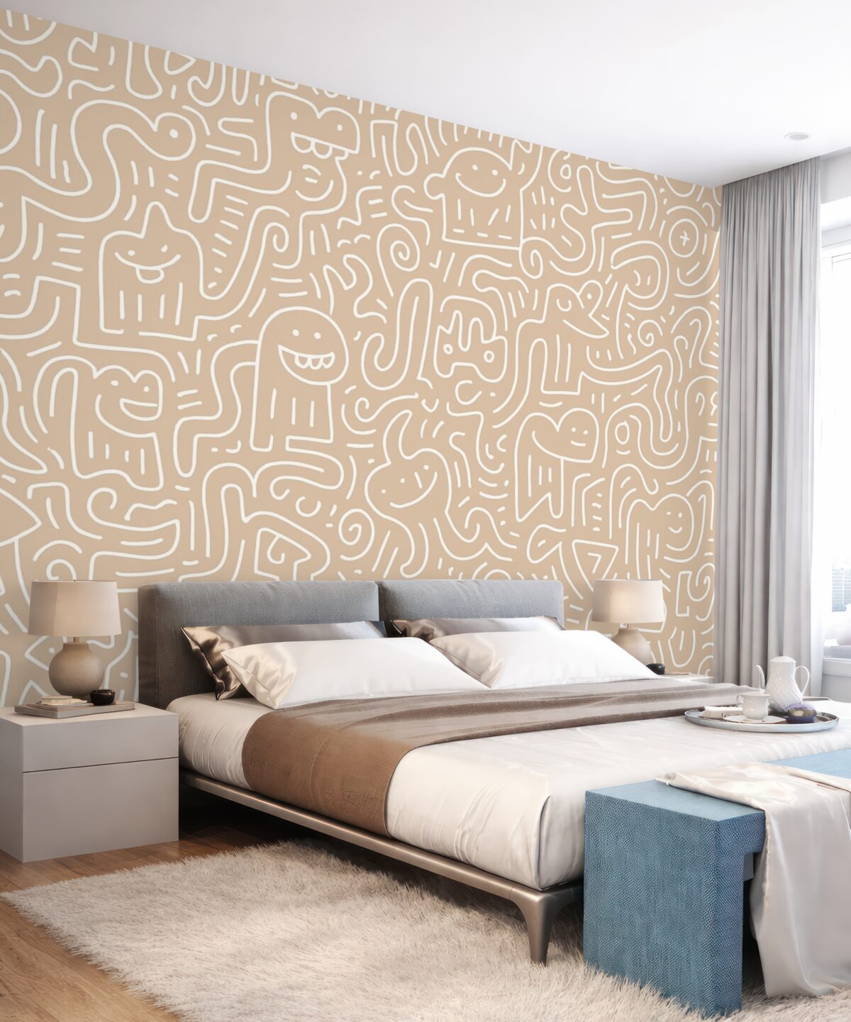 Fototapeta Stylowe malowidła ścienne dla dzieci.