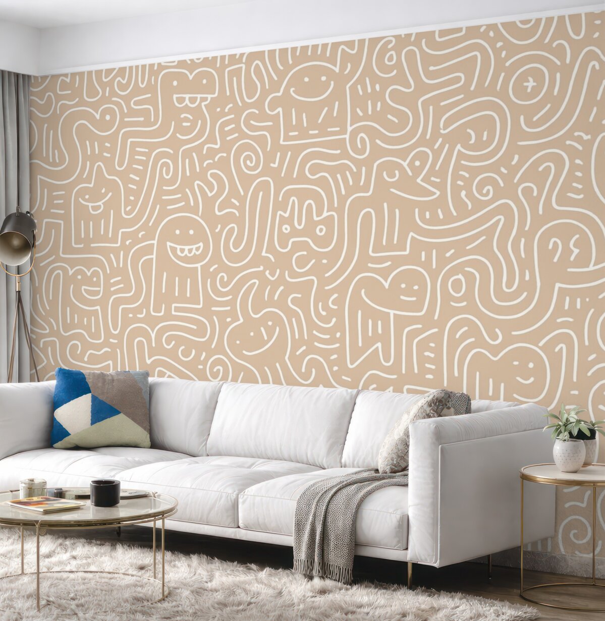 Fototapeta Stylowe malowidła ścienne dla dzieci.