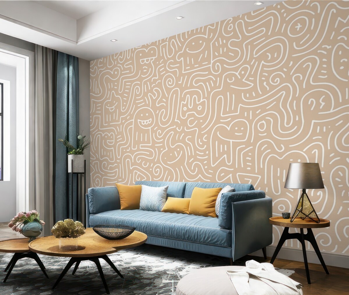 Fototapeta Stylowe malowidła ścienne dla dzieci.