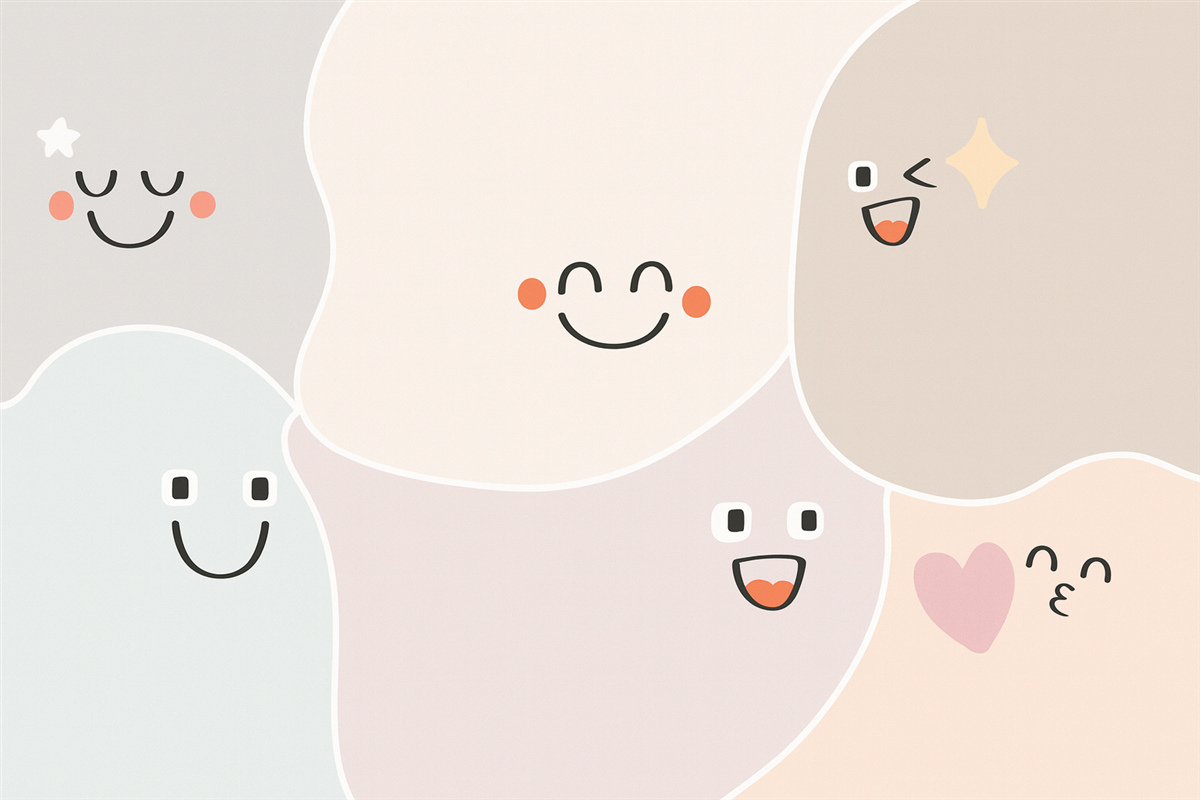 Fototapeta Śmieszne emotki plamy.