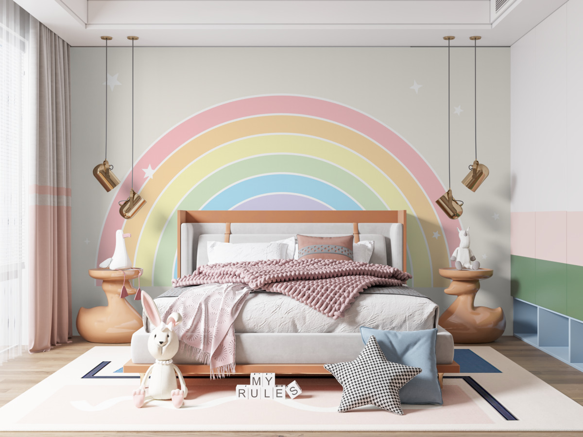 Fototapeta Tęcza z konstelacjami.