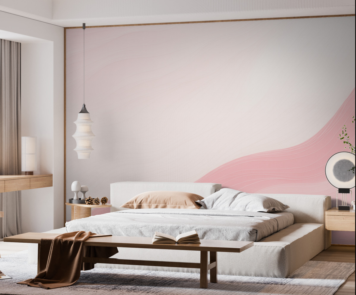 Fototapeta Różowe ślady i białe linie.