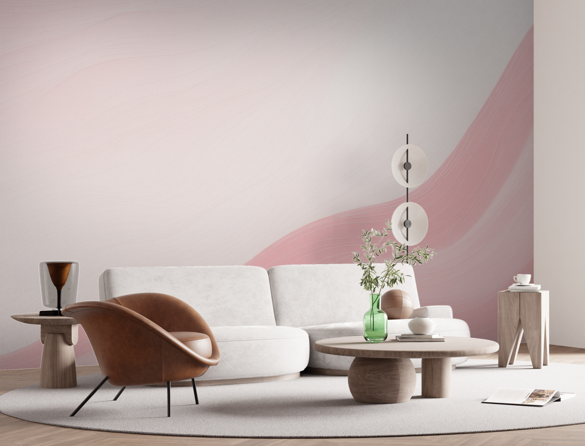 Fototapeta Różowe ślady i białe linie.