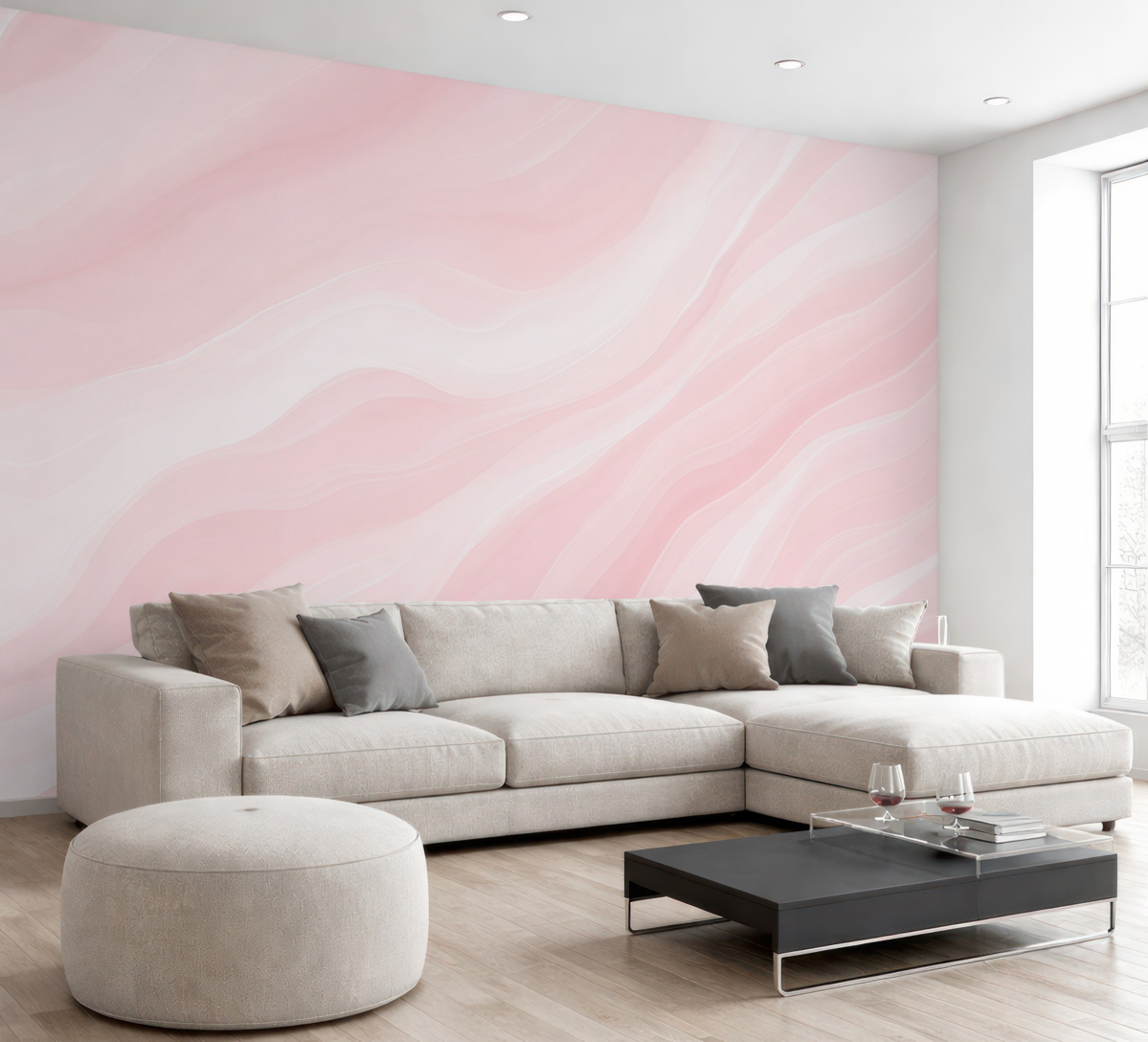 Fototapeta Różowe subtelne fale.