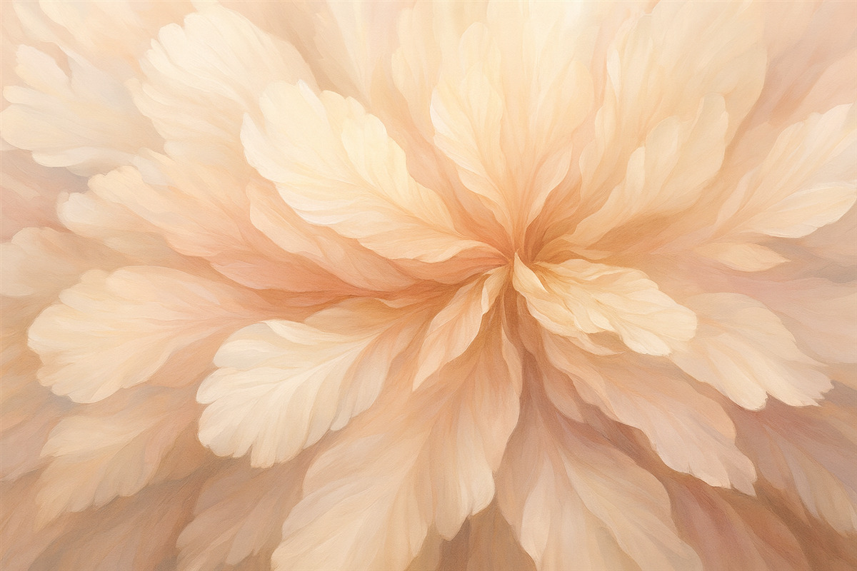 Fototapeta Subtelne muśnięcia beżowego koloru, naśladujące kwiat.