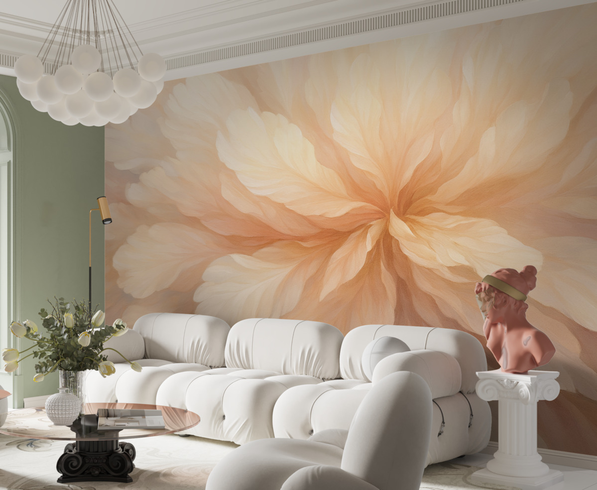 Fototapeta Subtelne muśnięcia beżowego koloru, naśladujące kwiat.