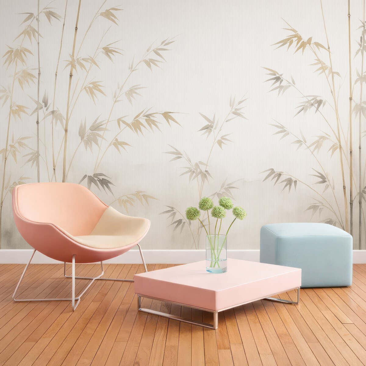 Fototapeta Malarstwo akwarelowe z bambusem.