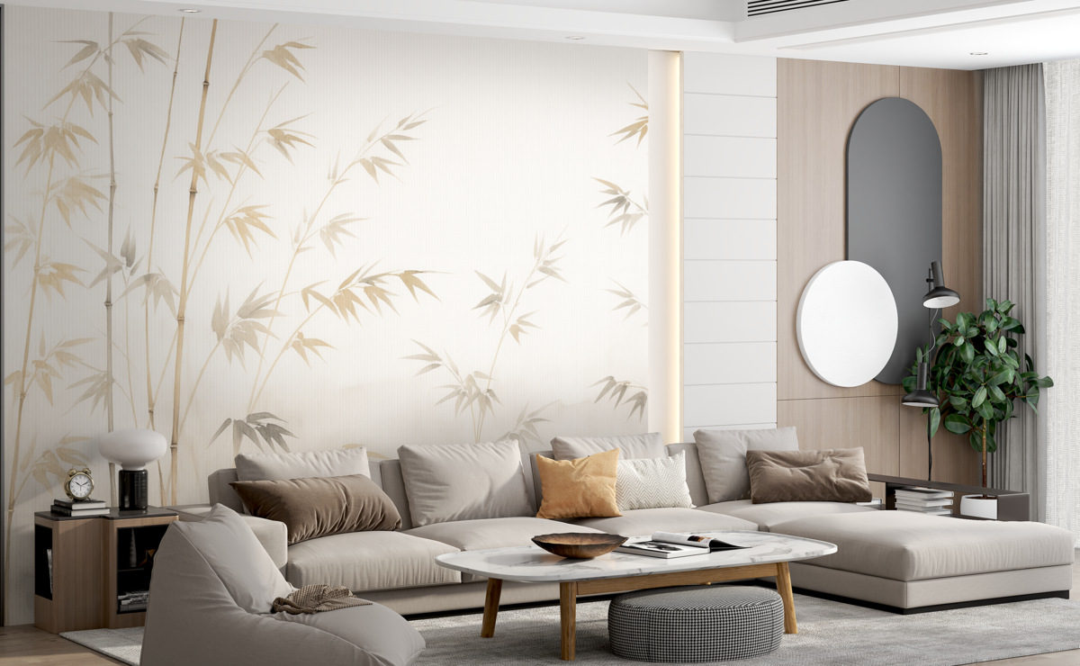 Fototapeta Malarstwo akwarelowe z bambusem.