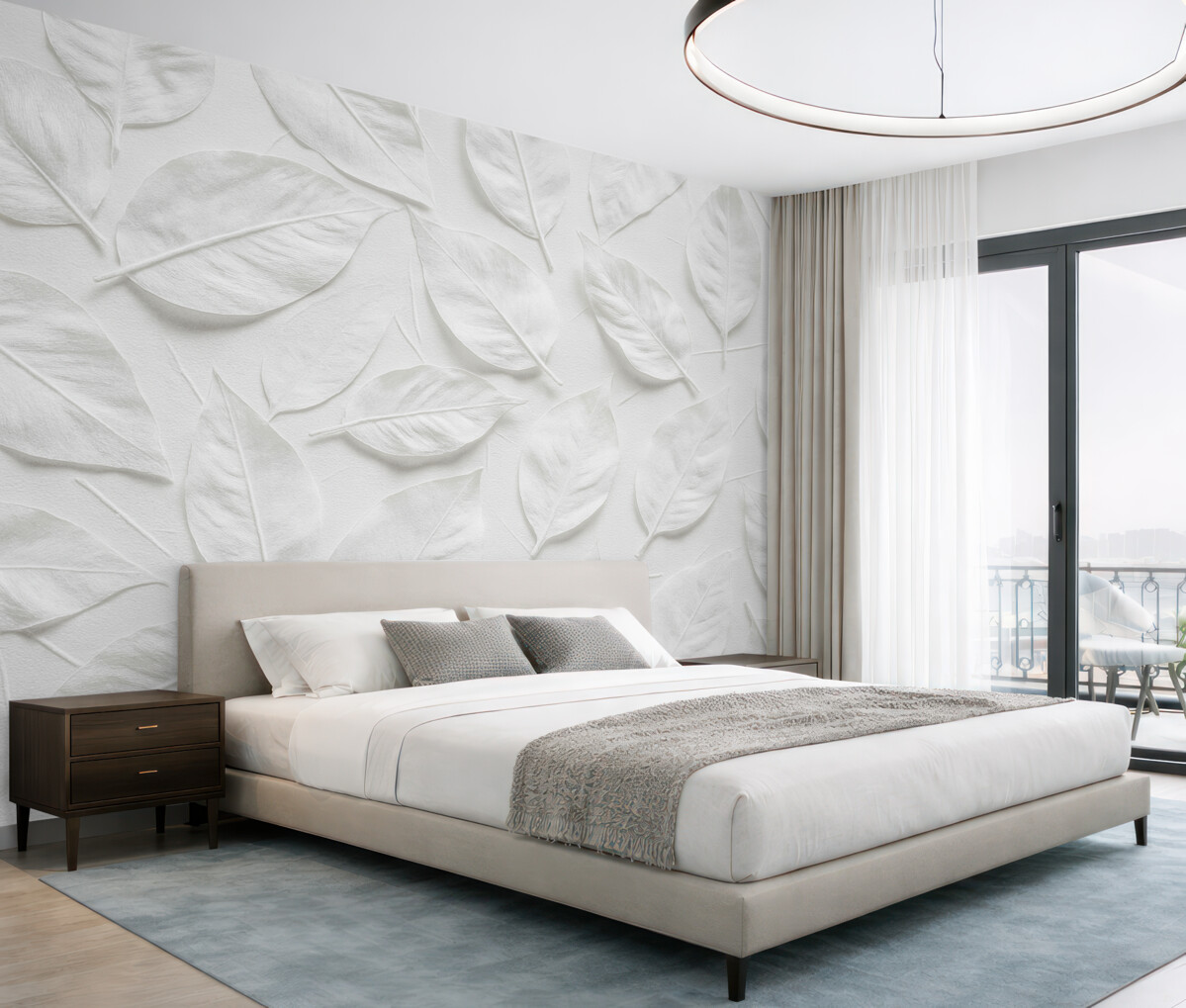 Fototapeta Biała kwiatowa abstrakcja roślin.