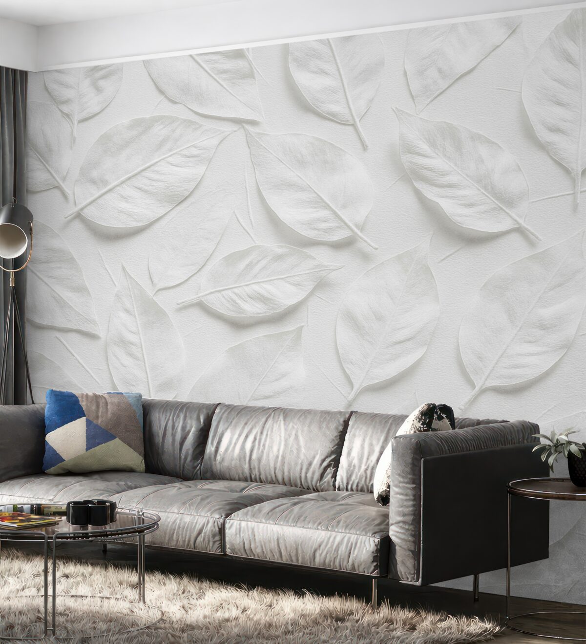 Fototapeta Biała kwiatowa abstrakcja roślin.