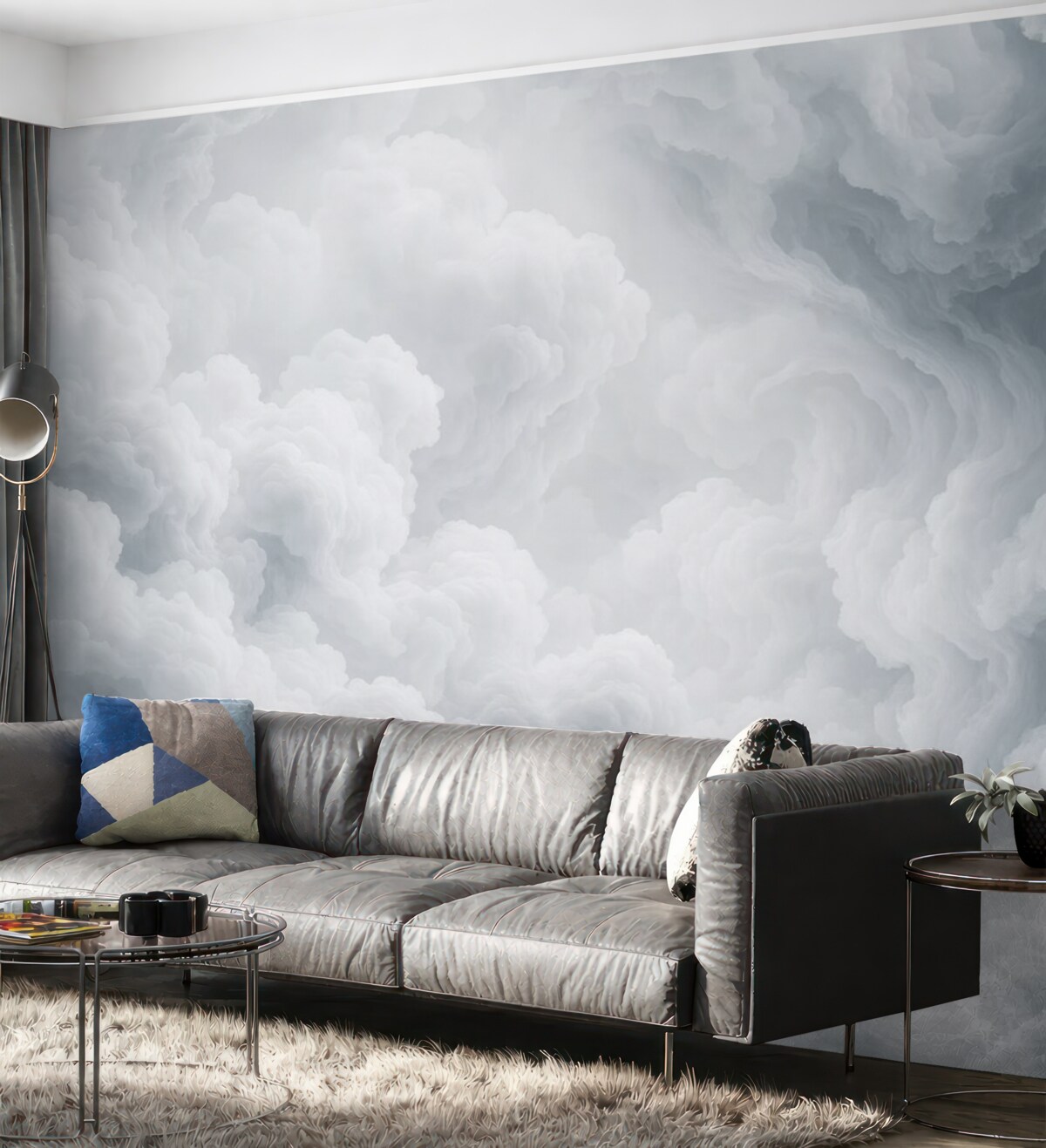 Fototapeta Lekkie białe i niebieskie obłoki wznoszące się na niebie.