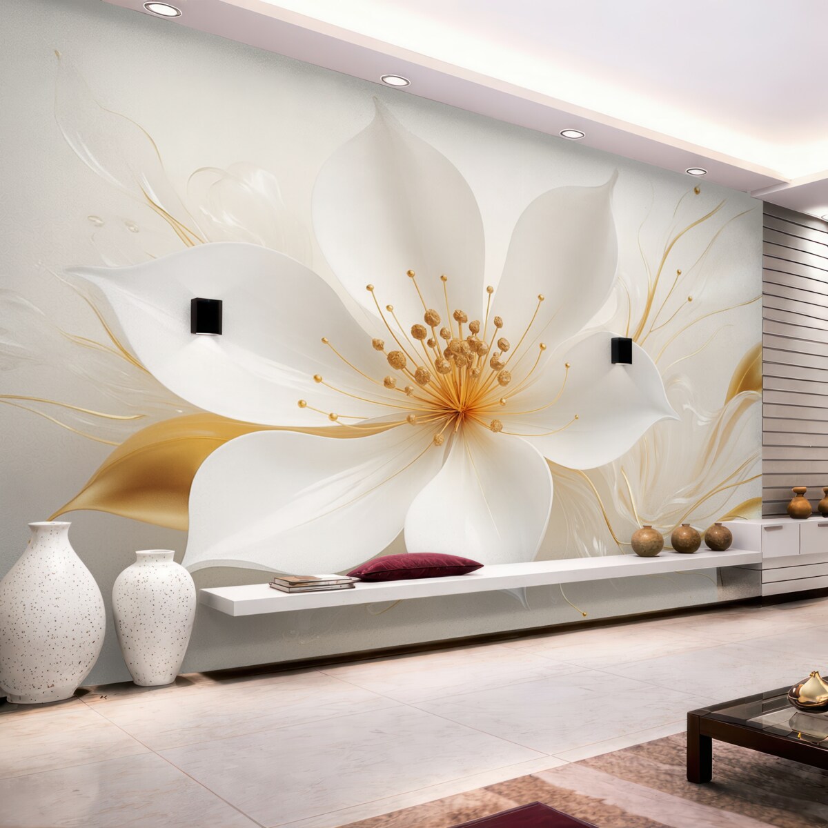 Fototapeta Wielki jasny kwiat na abstrakcyjnym tle.