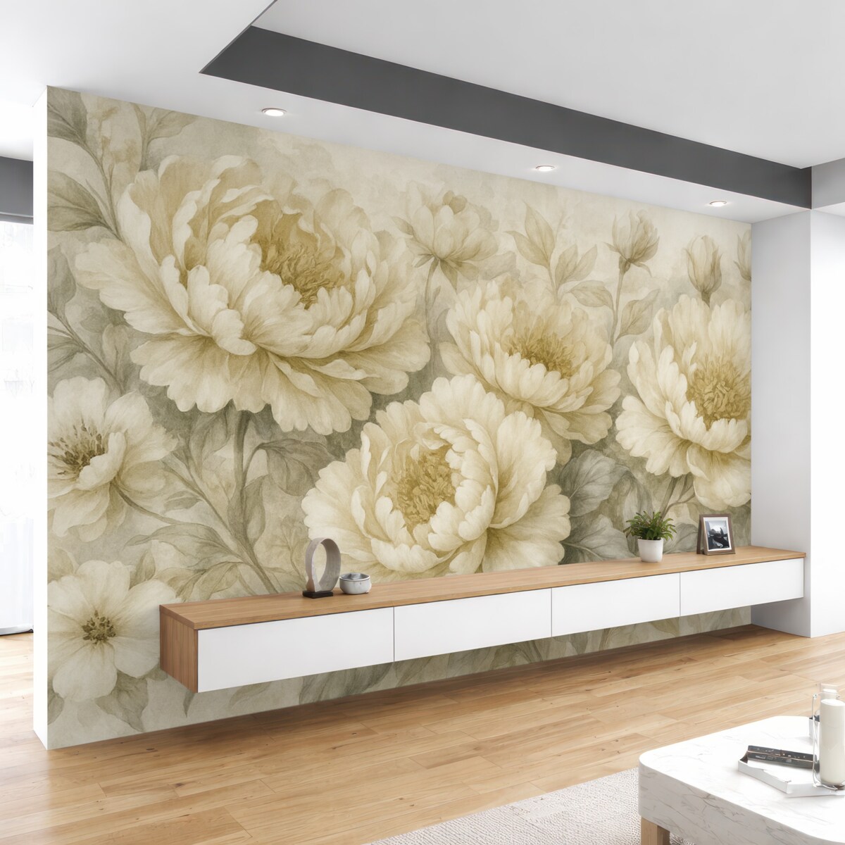 Fototapeta Wielkie kwiaty peonii.