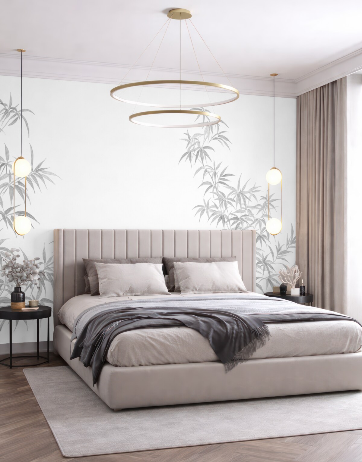 Fototapeta Bambusowy minimalizm w stylu wabi-sabi.