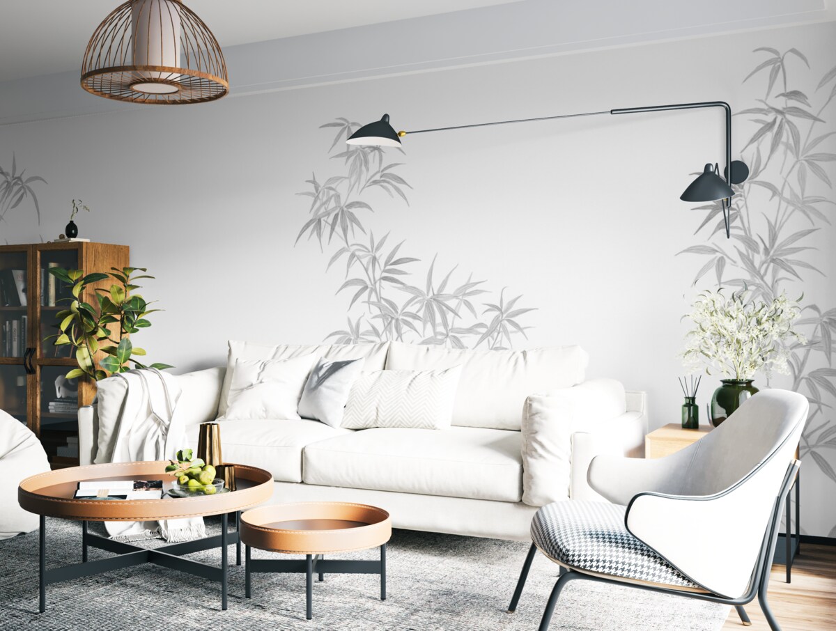 Fototapeta Bambusowy minimalizm w stylu wabi-sabi.