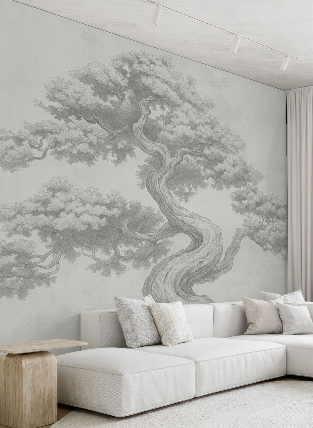 Fototapeta Drzewko bonsai, minimalizm, geometria, grunge, podłoże.