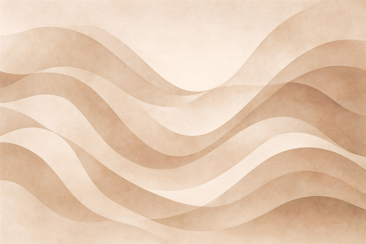 Fototapeta Gładkie fale w subtelnych beżowych tonach w stylu akwareli.