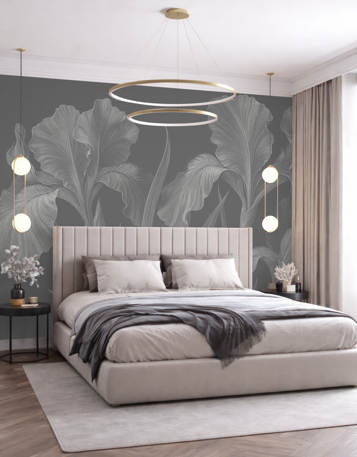 Fototapeta Grawerowanie z irysami