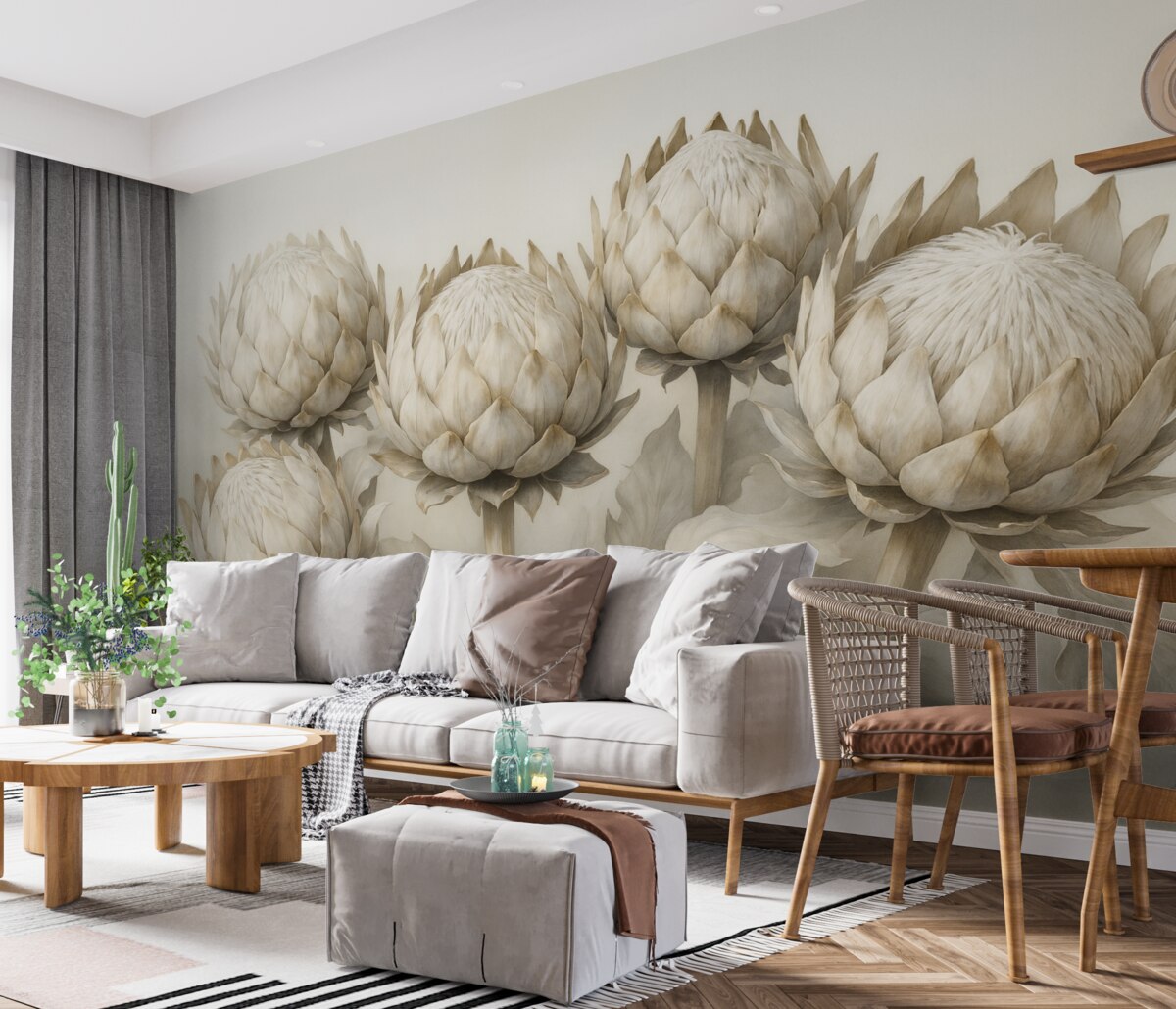 Fototapeta Subtelne akwarelowe protea.