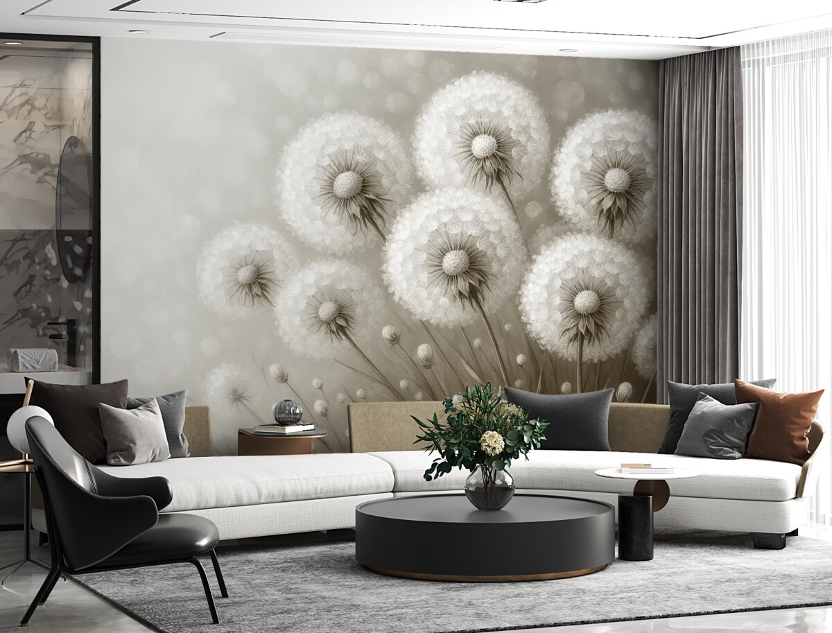 Fototapeta Mlecze na jednolitym tle.