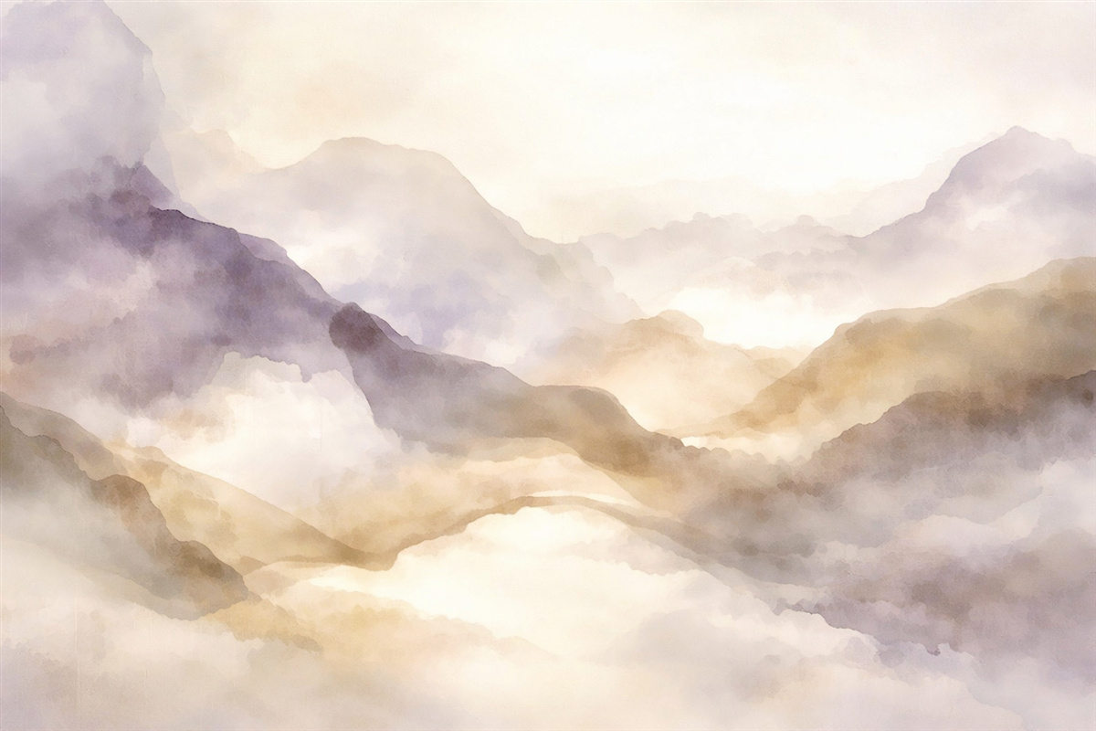 Fototapeta Zbyt duża ilość farby akwarelowej.