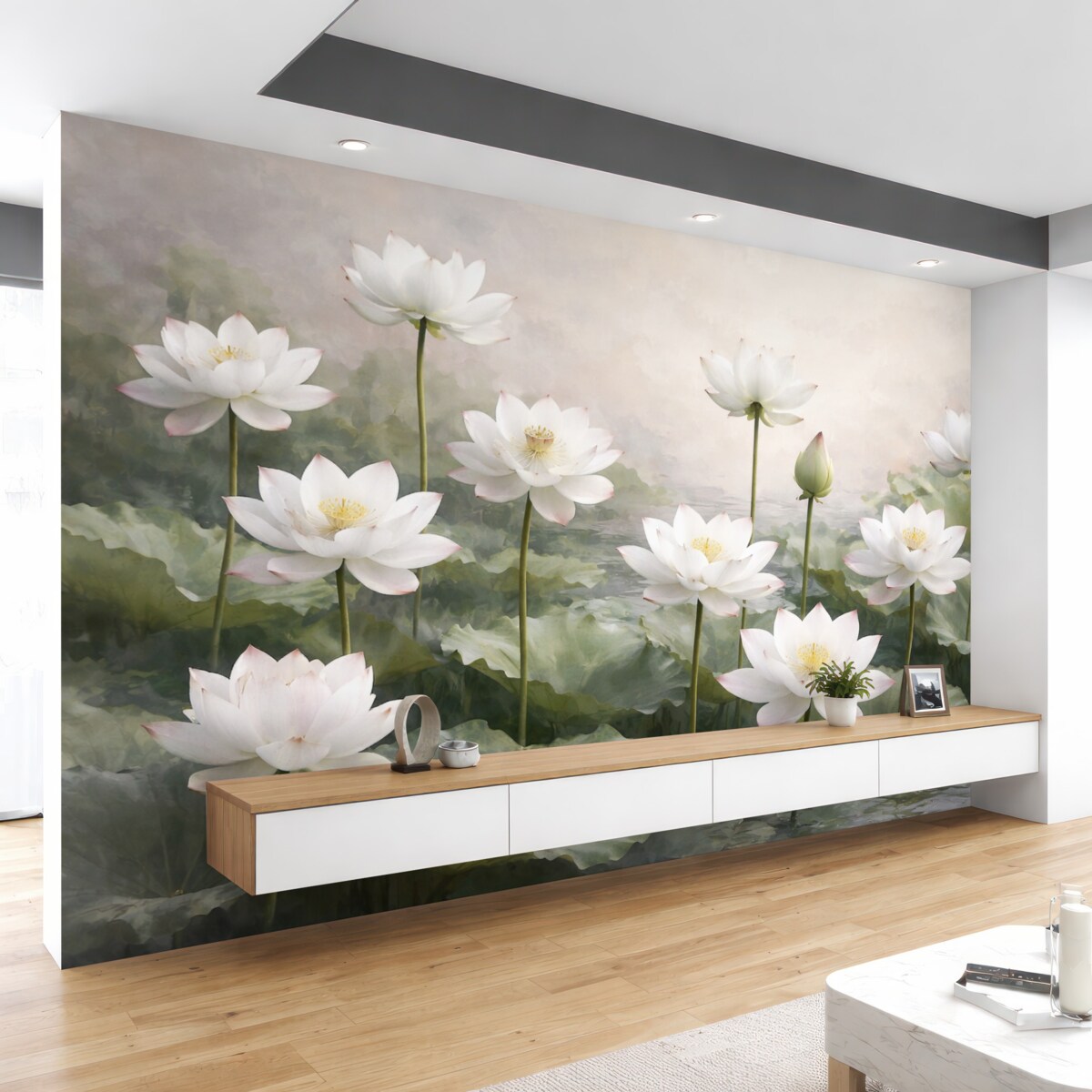 Fototapeta Jasne, subtelne kwiaty lotosu.