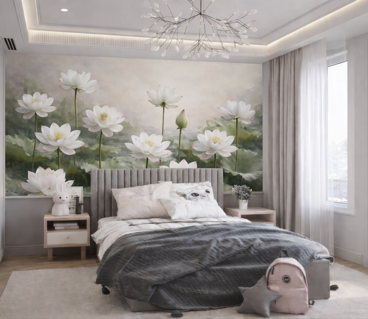 Fototapeta Jasne, subtelne kwiaty lotosu.