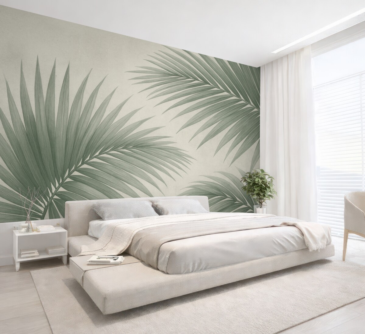 Fototapeta Zielone abstrakcyjne liście bananowca.