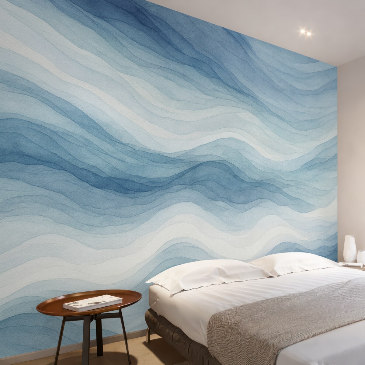 Fototapeta Lekkie niebieskie fale, abstrakcyjna forma.