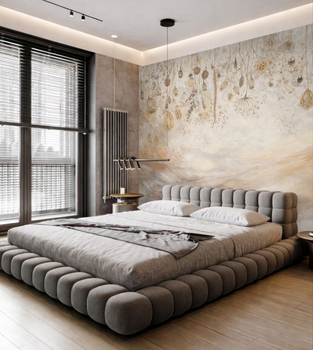 Fototapeta Kwiaty w technice akwareli w delikatnych kolorach na tle zamachów pędzla.